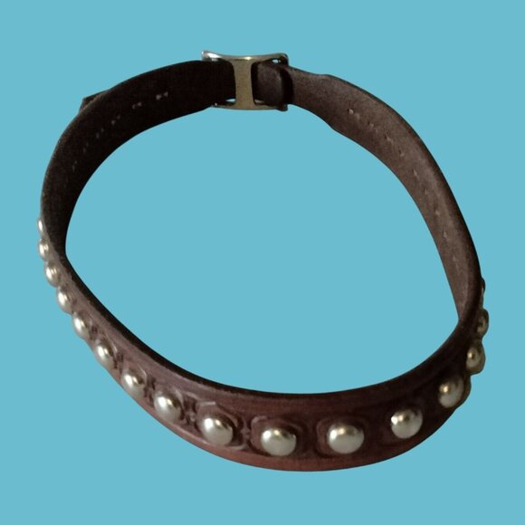 Leather Studded Hat Band Sawtooth Saddle Maker Vernal Utah USA - Picture 1 of 14